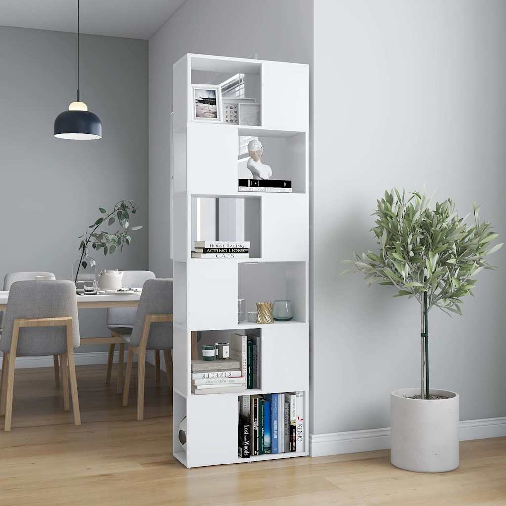 Raamaturiiul/ruumijagaja, valge, 60 x 24 x 186 cm
