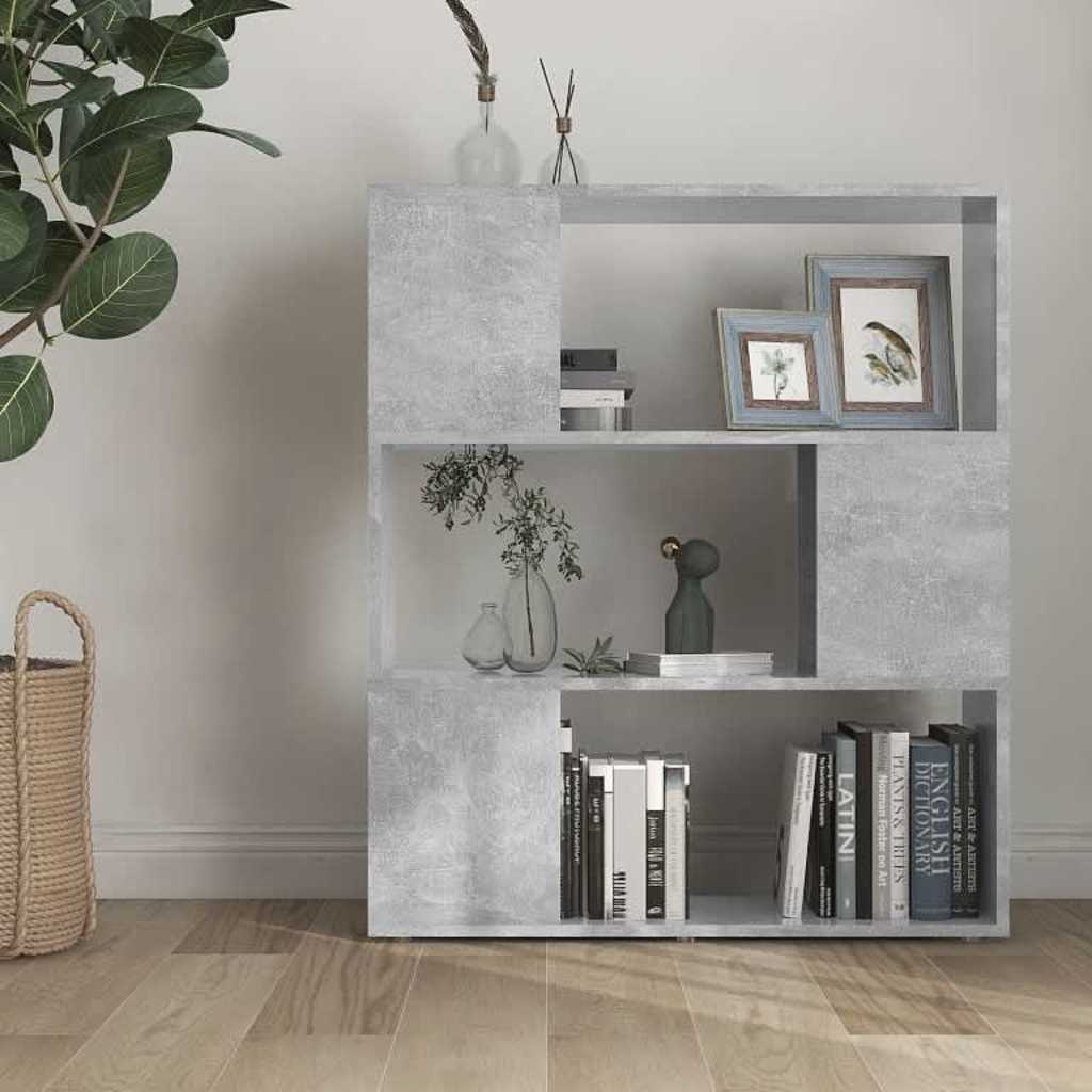 Raamaturiiul/ruumijagaja, betoonhall 80x24x94 cm puitlaastplaat