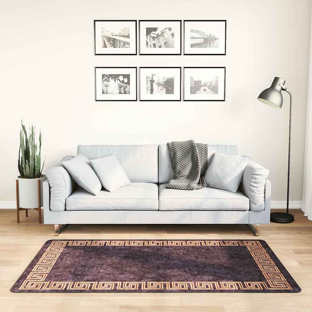 Vaip, pestav, 80 x 150 cm, must ja kuldne