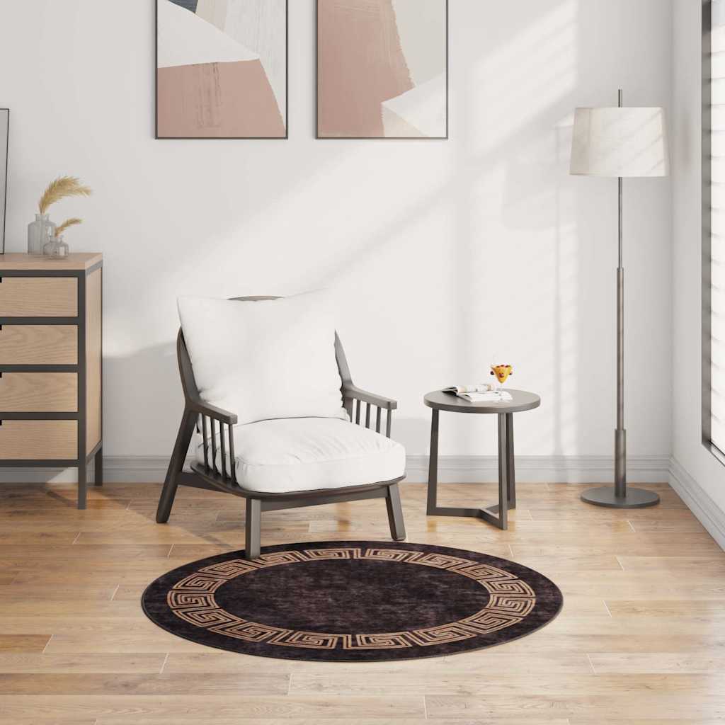 Vaip, pestav, φ120 cm, must ja kuldne