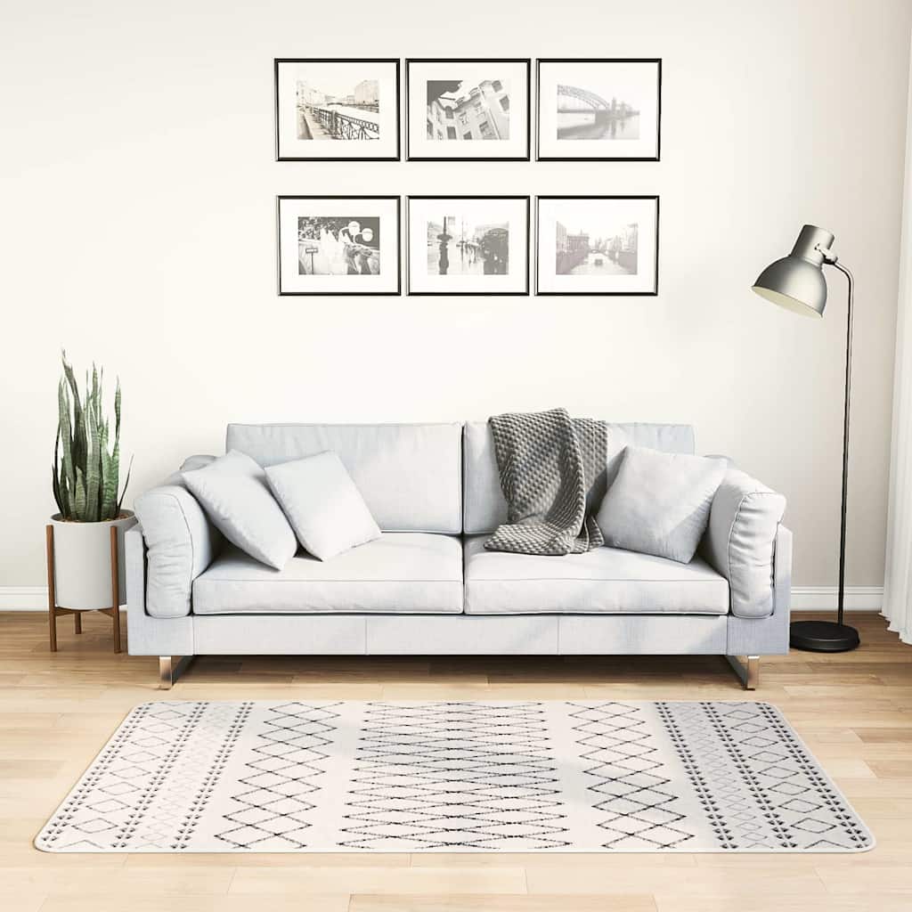 Vaip, pestav, 80 x 150 cm, valge ja must