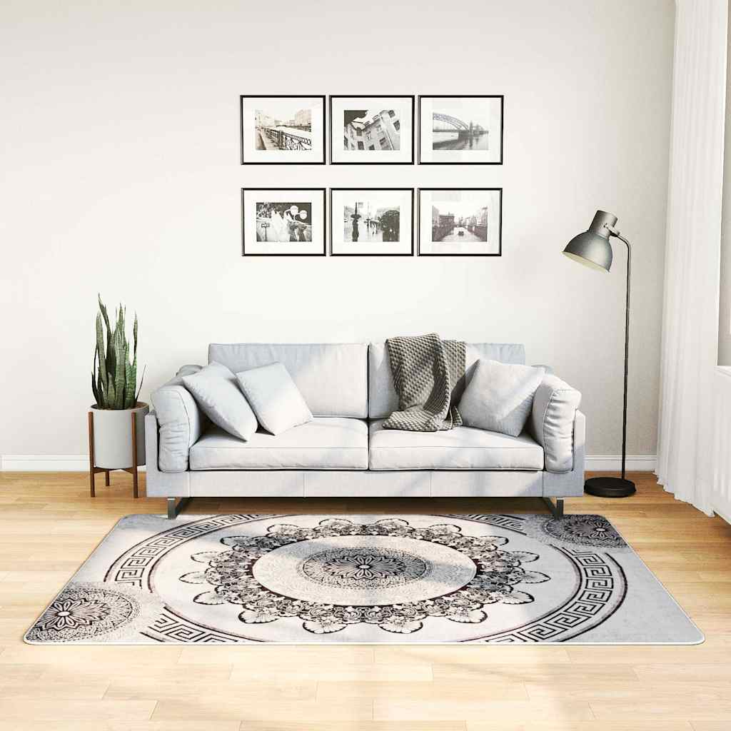 Vaip, pestav, 120 x 180, must ja hall