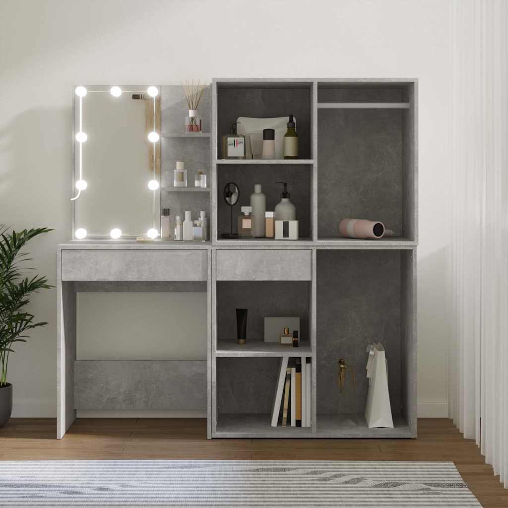 LED tualettlaud 2 kapiga, betoonhall, tehispuit