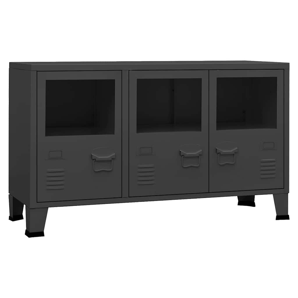 Puhvetkapp, antratsiit, 105x35x62 cm, metall ja klaas