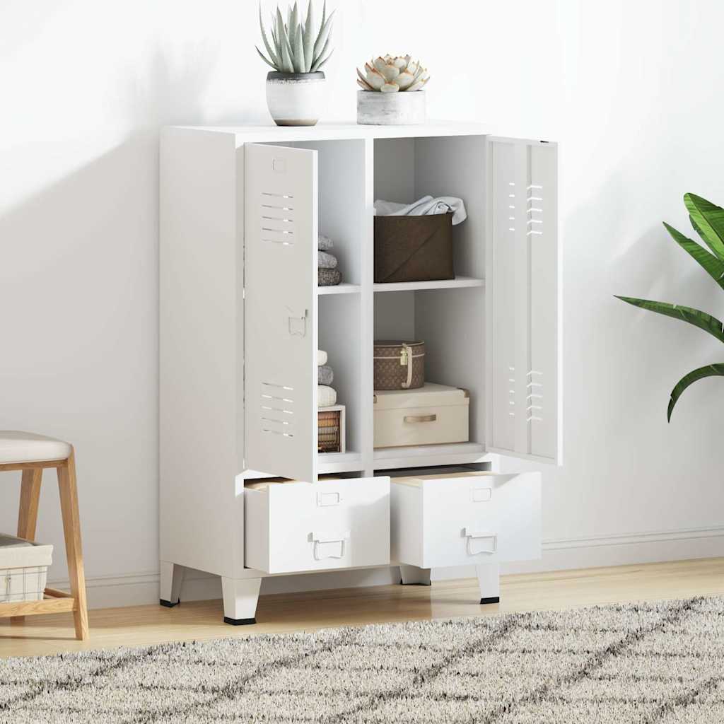 Tööstuslik garderoob, valge, 67x35x107 cm, teras