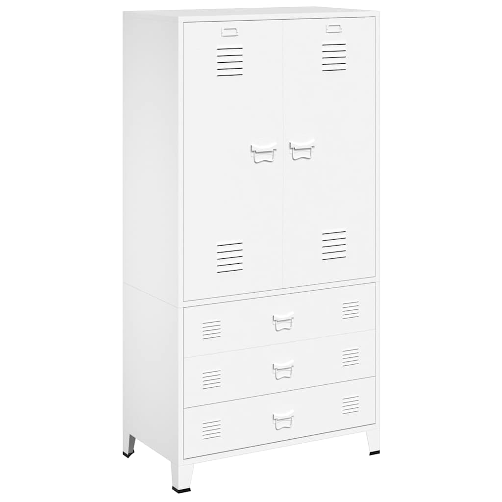 Garderoob, valge, 90 x 50 x 180 cm, metall