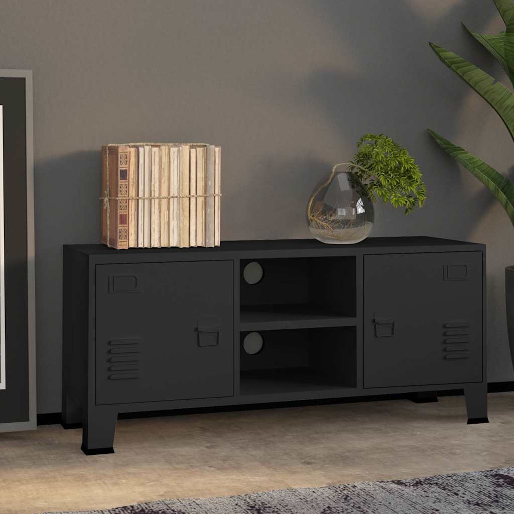 Tööstuslik telerikapp, must, 105 x 35 x 42 cm, metall