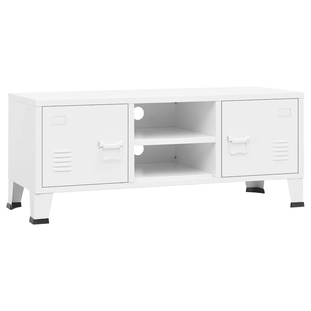 Tööstuslik telerikapp, valge, 105 x 35 x 42 cm, metall