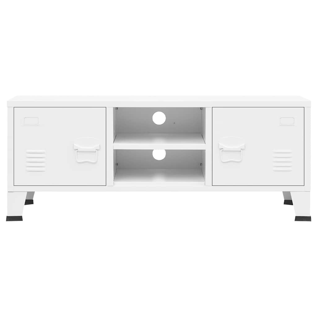 Tööstuslik telerikapp, valge, 105 x 35 x 42 cm, metall