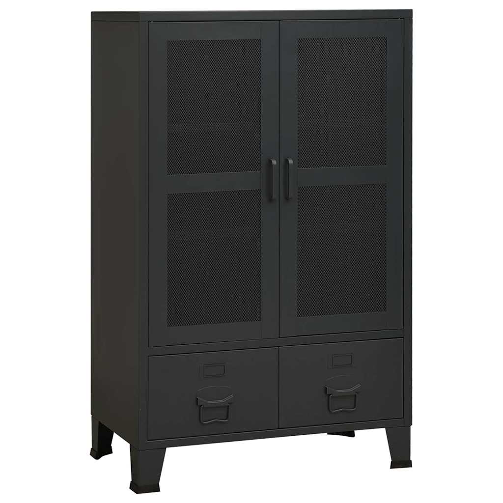 Industriaalne hoiukirst, must, 70 x 40 x 115 cm, metall