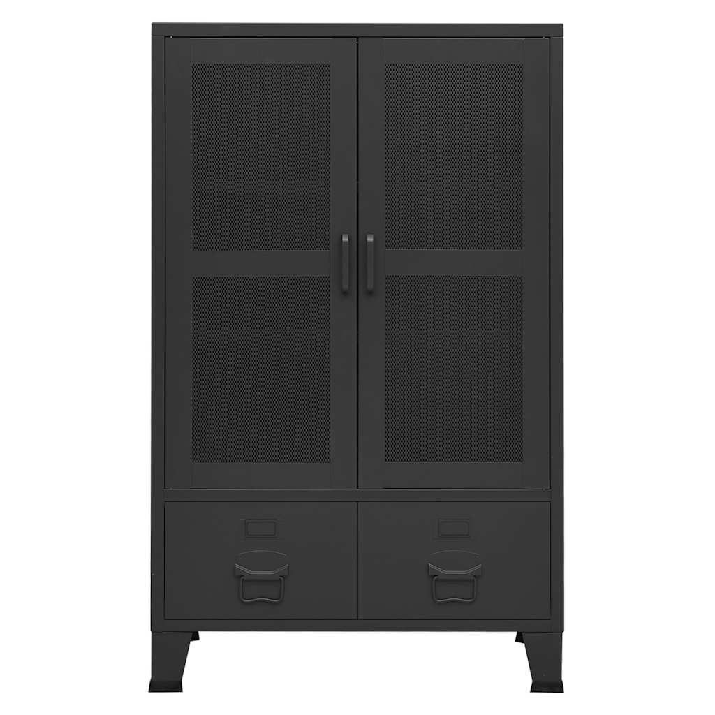 Industriaalne hoiukirst, must, 70 x 40 x 115 cm, metall