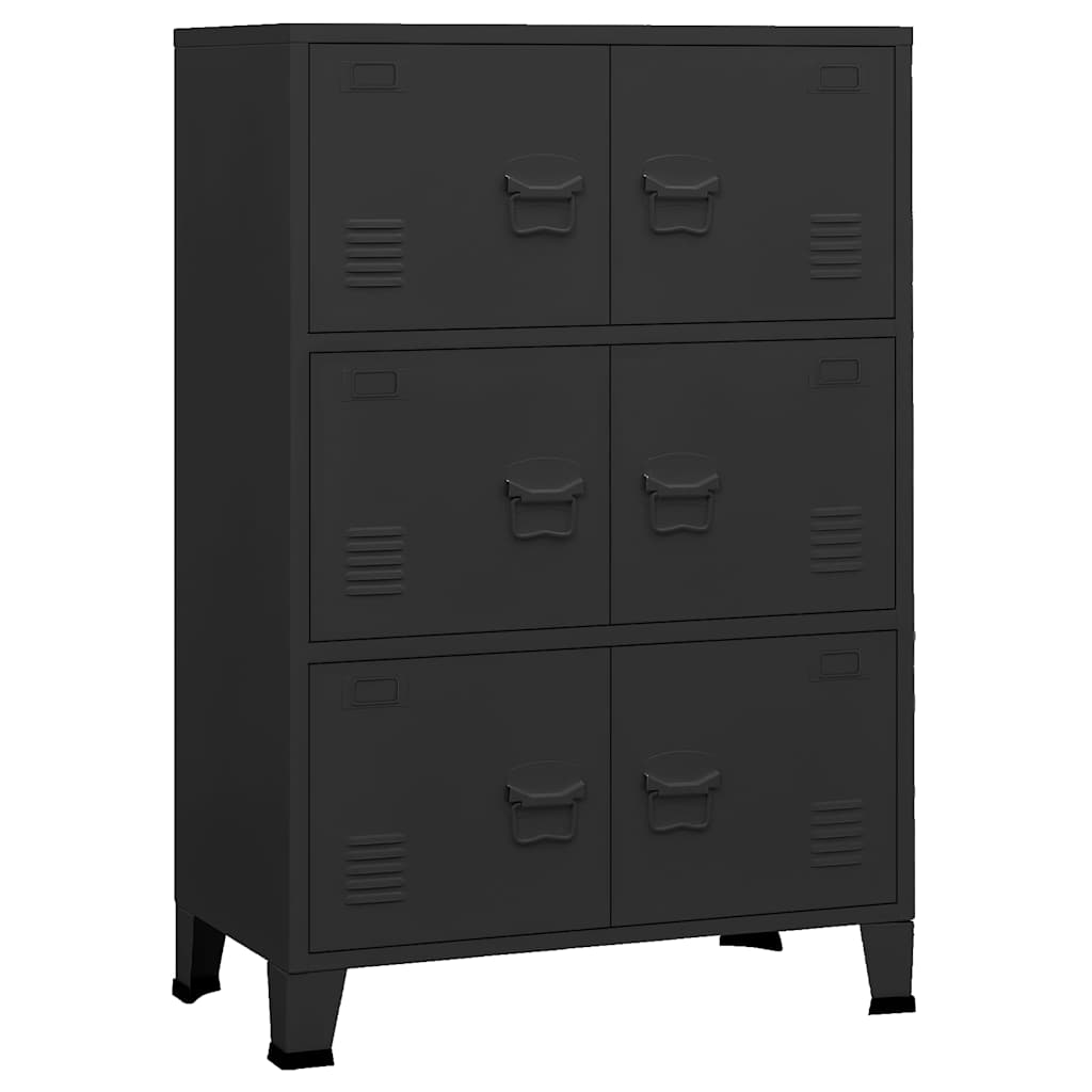Industriaalne hoiukirst, must, 75x40x115 cm, metall