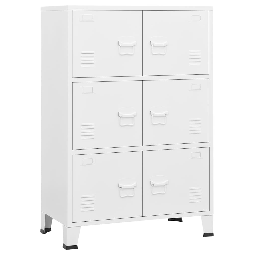 Industriaalne hoiukirst, valge, 75x40x115 cm, metall