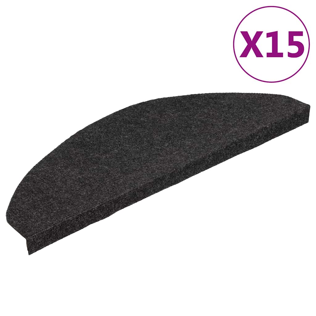 Isekleepuv trepivaip, 15 tk, 65x22,5x3,5 cm, must