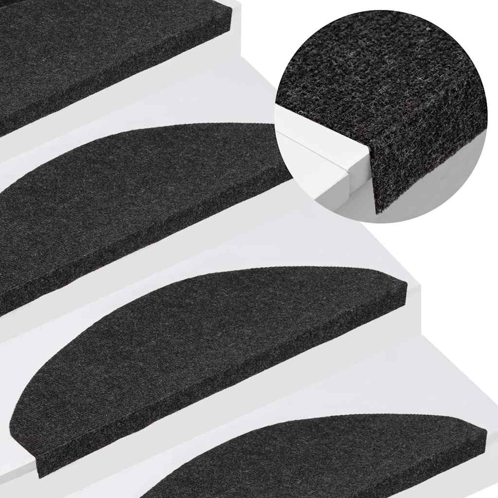 Isekleepuv trepivaip, 15 tk, 65x22,5x3,5 cm, must