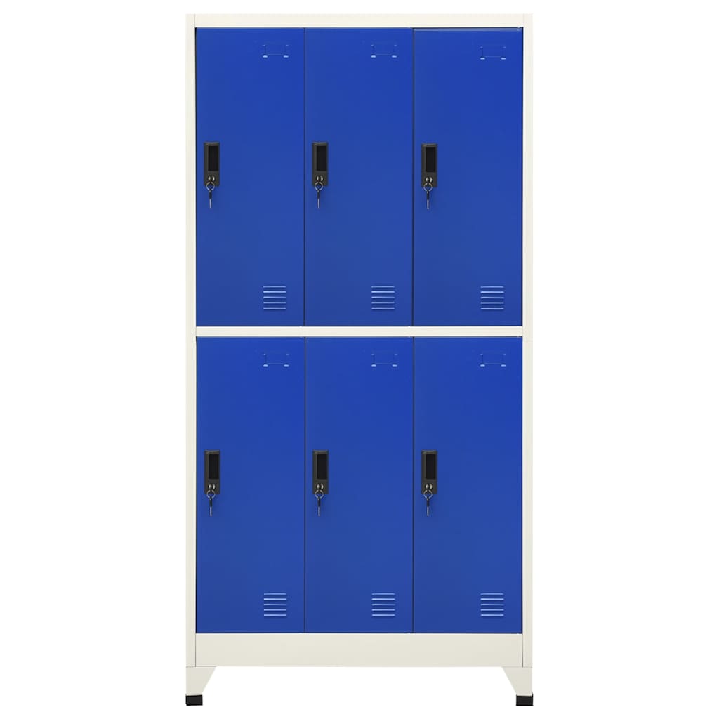 Lukustatav hoiukapp, hall ja sinine, 90 x 45 x 180 cm, teras