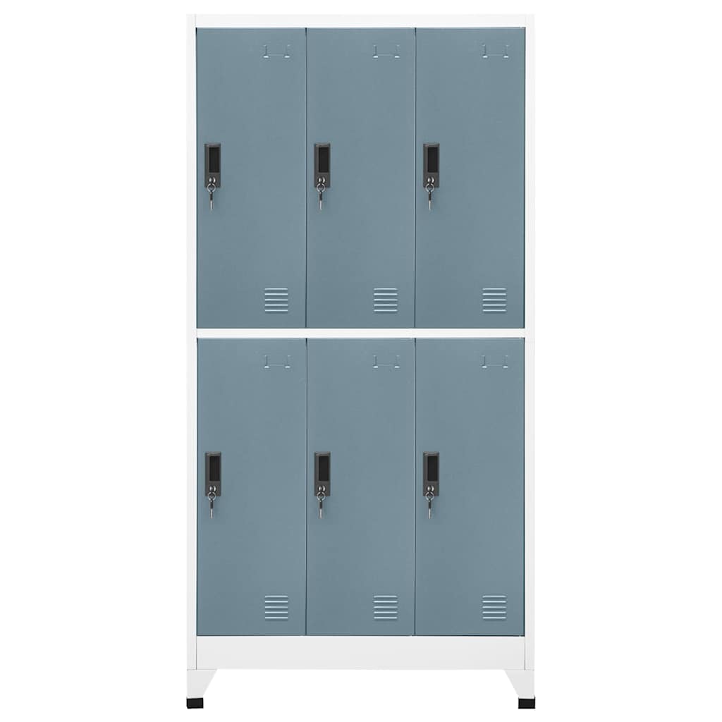 Lukustatav hoiukapp, helehall ja tumehall, 90x40x180 cm, teras