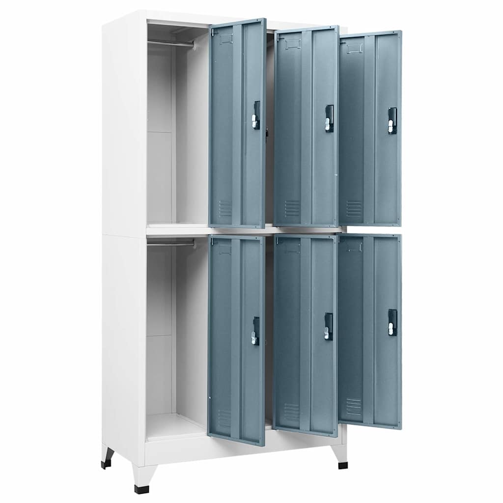 Lukustatav hoiukapp, helehall ja tumehall, 90x40x180 cm, teras
