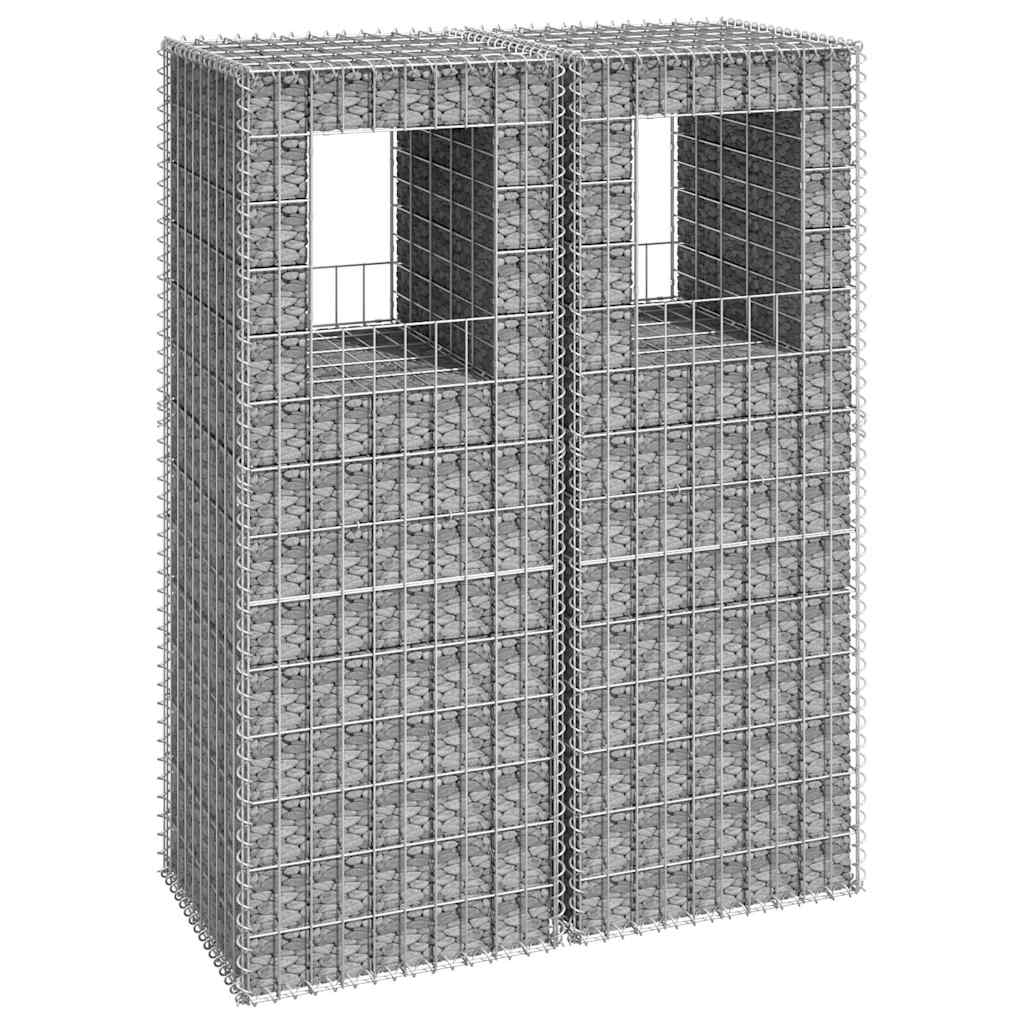 Gabioonkorvid 2 tk, 50 x 50 x 140 cm, raud