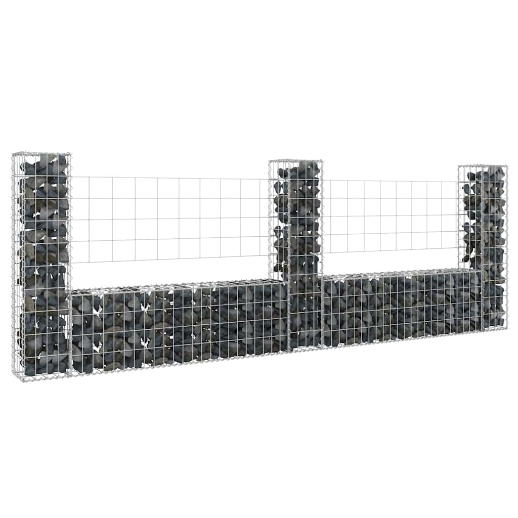 U-kujuline gabioonkorv 3 postiga, raud, 260x20x100 cm