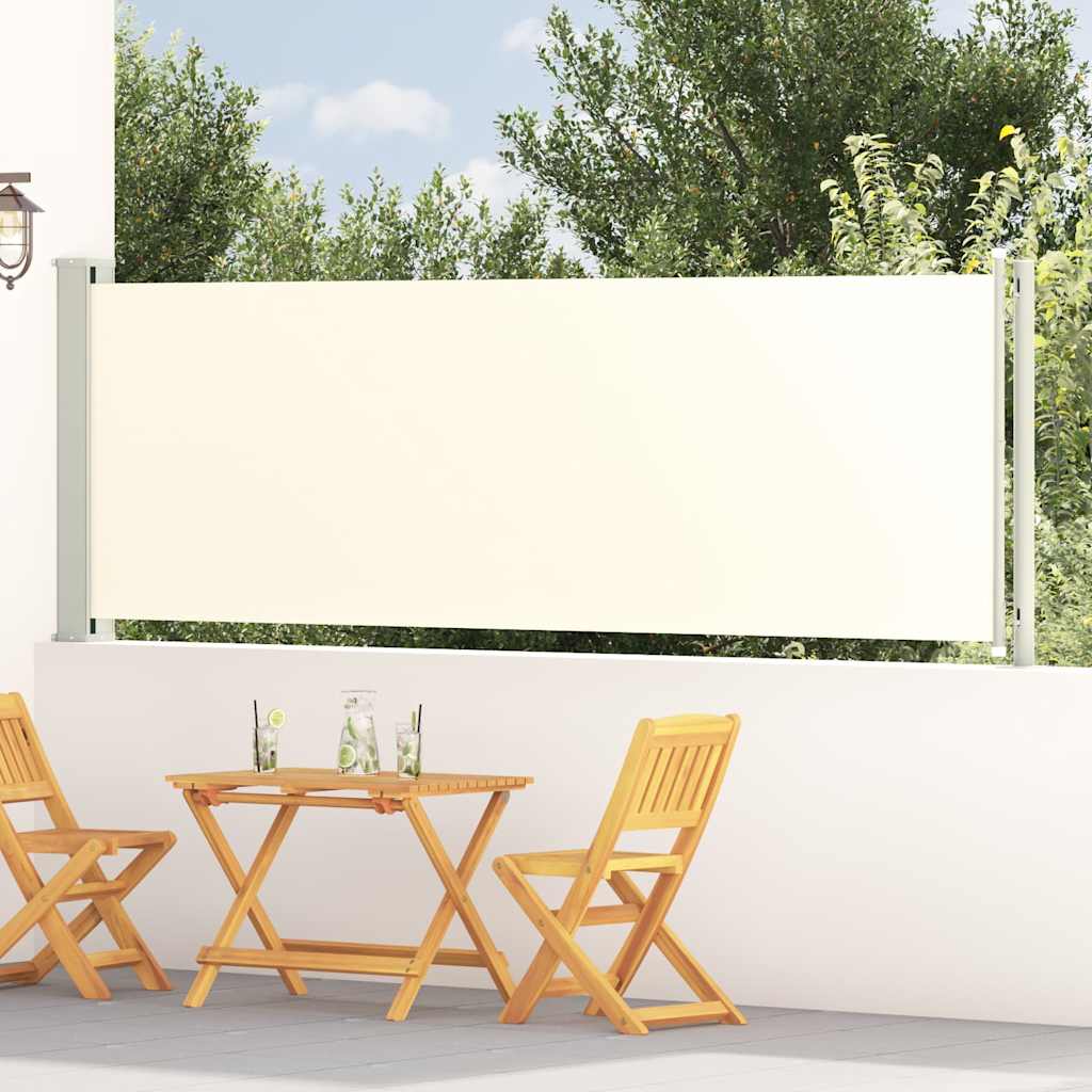 Lahtitõmmatav terrassi külgsein, 117 x 614 cm, kreemjas