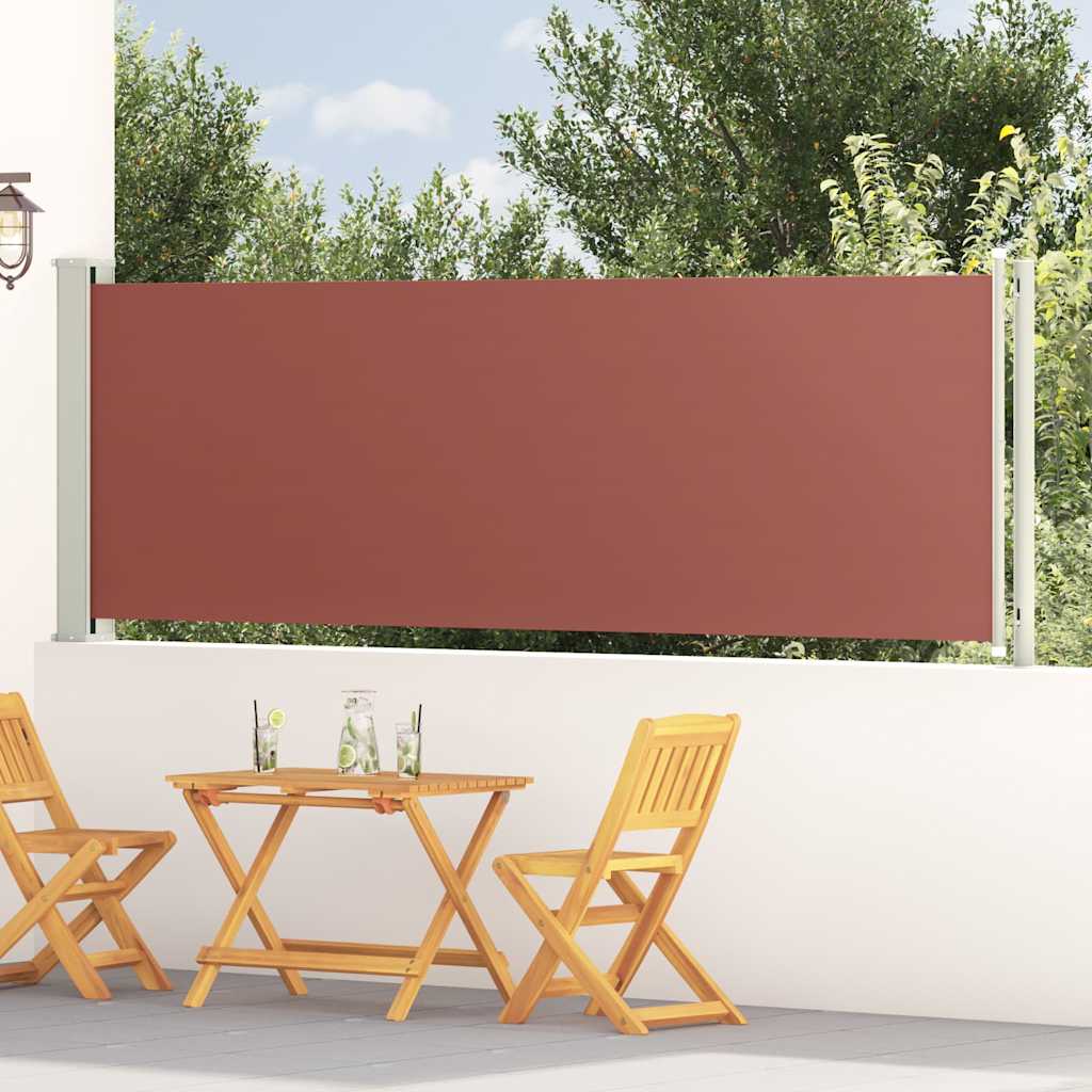 Lahtitõmmatav terrassi külgsein, 117 x 614 cm, pruun