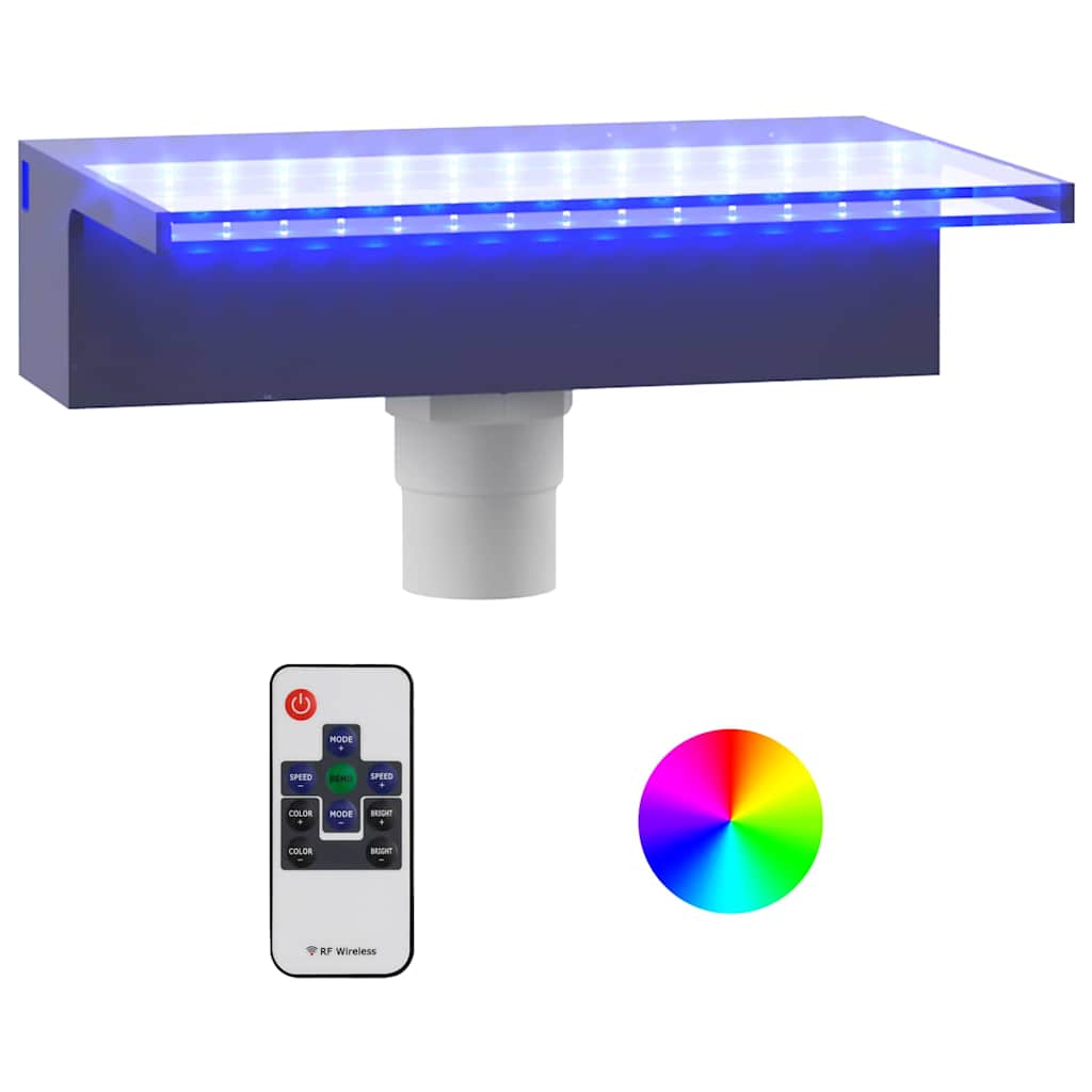 Purskkaevu kosk RGB LED-tuledega, akrüül, 30 cm