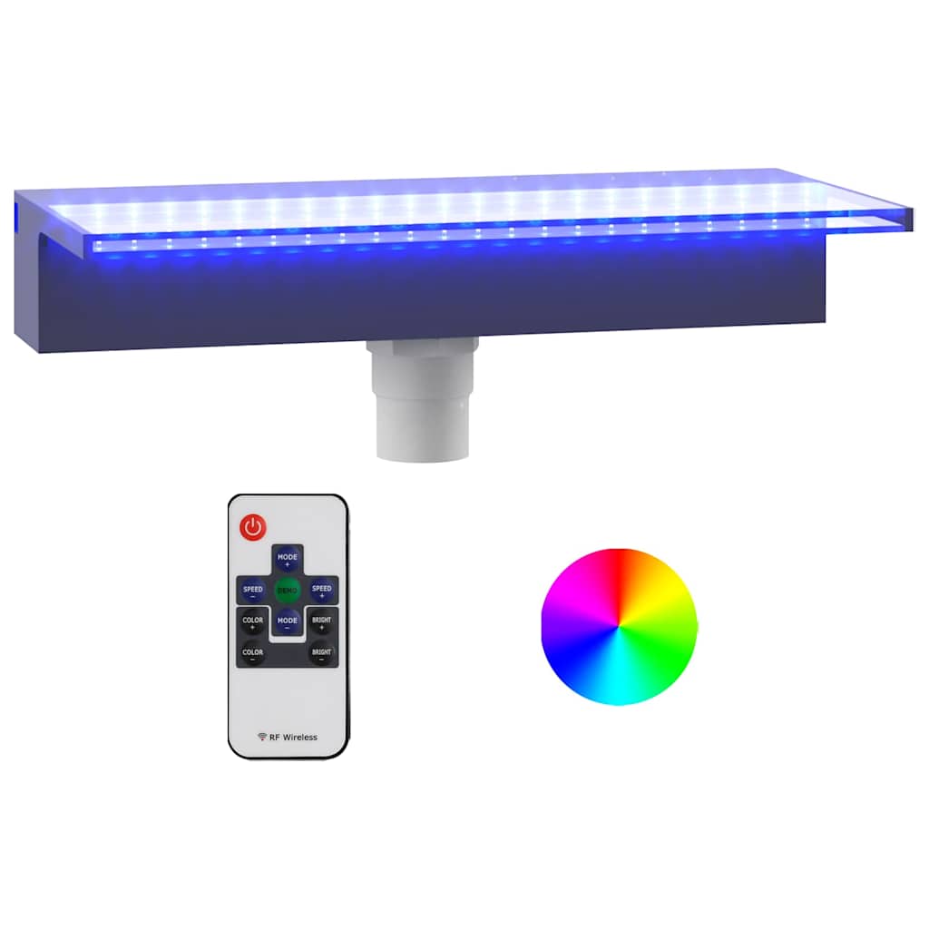 Purskkaevu kosk RGB LED-tuledega, akrüül, 45 cm