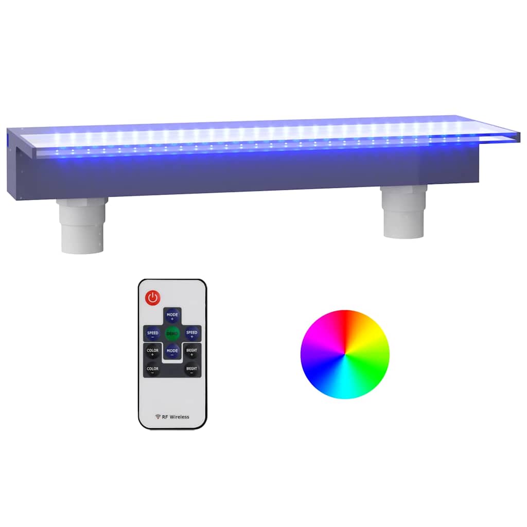 Purskkaevu kosk RGB LED-tuledega, akrüül, 60 cm