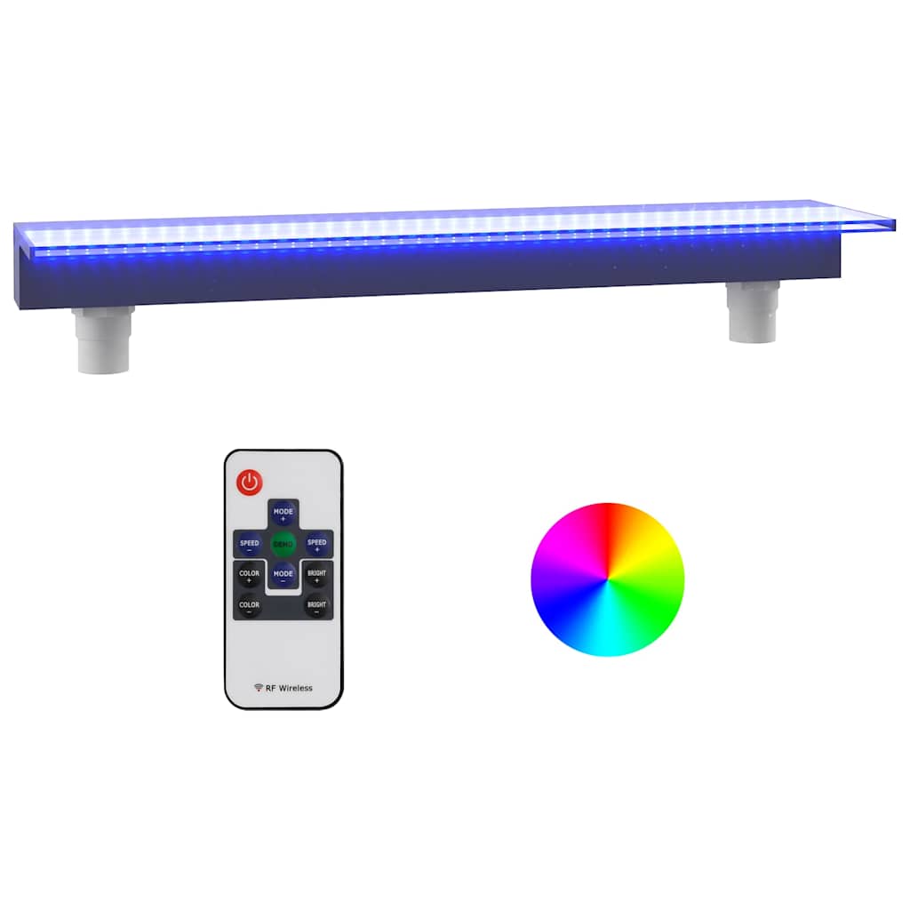Purskkaevu kosk RGB LED-tuledega, akrüül, 90 cm