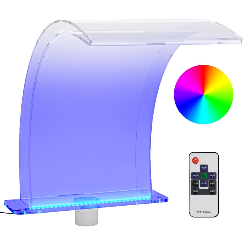 Basseini purskkaev RGB LED-idega, akrüül, 50 cm