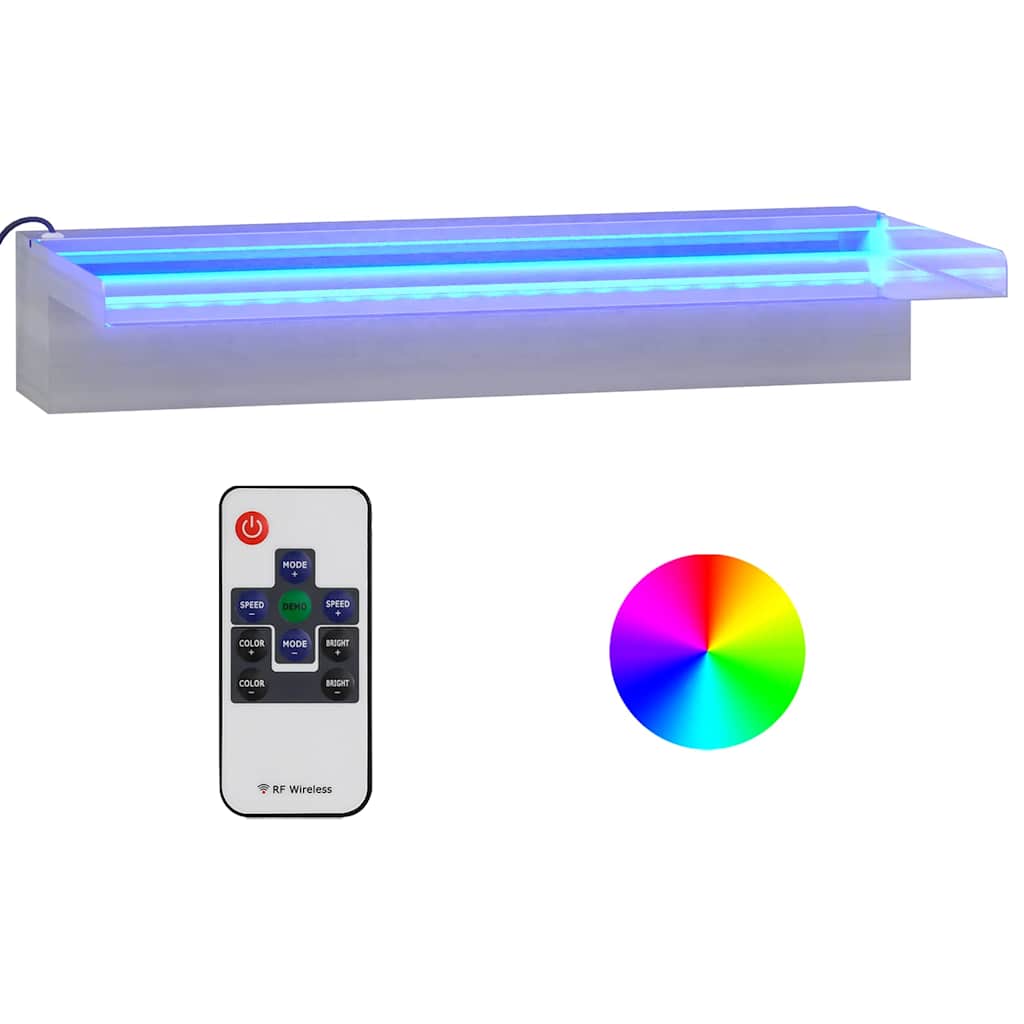 Purskkaevu kosk RGB LED-tuledega, roostevaba teras, 45 cm