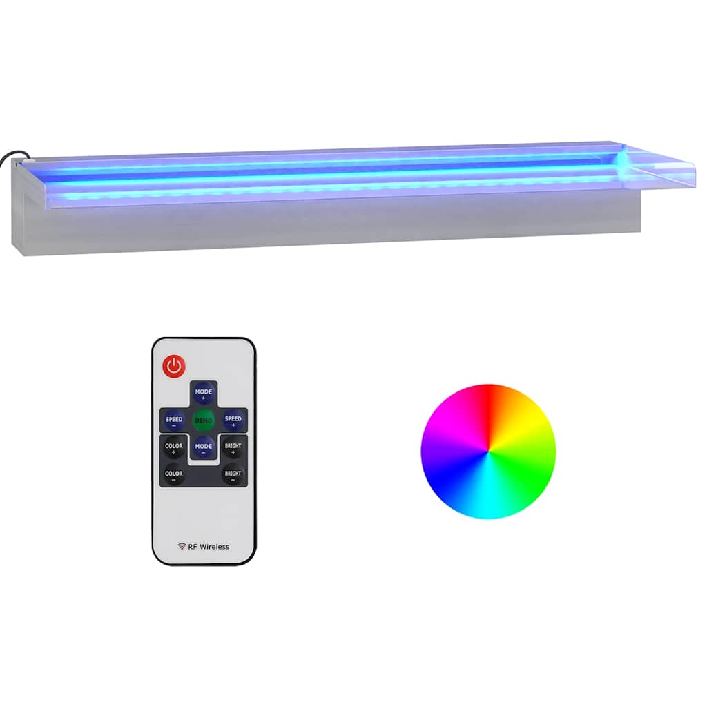 Purskkaevu kosk RGB LED-tuledega, roostevaba teras, 60 cm