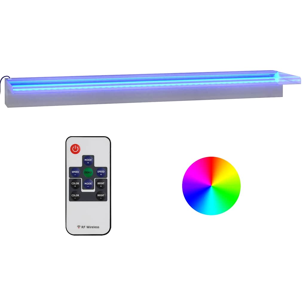 Purskkaevu kosk RGB LED-tuledega, roostevaba teras, 90 cm