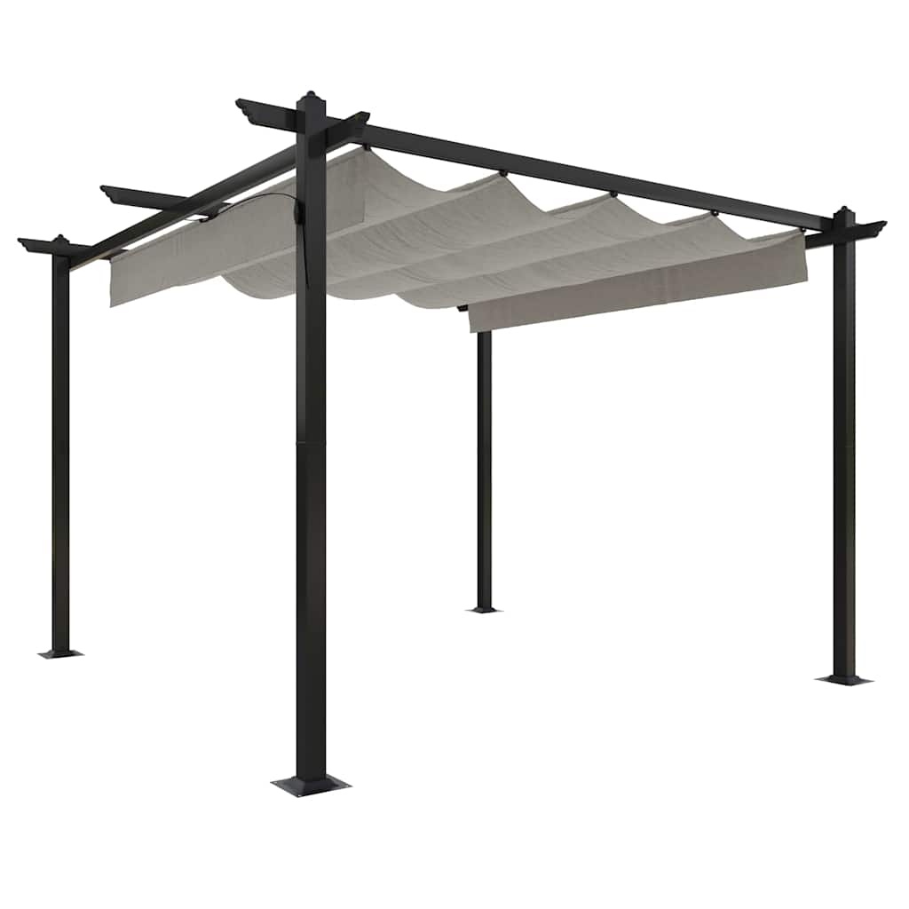 Varjualune eemaldatava katusega, 3 x 3 m, kreemjas