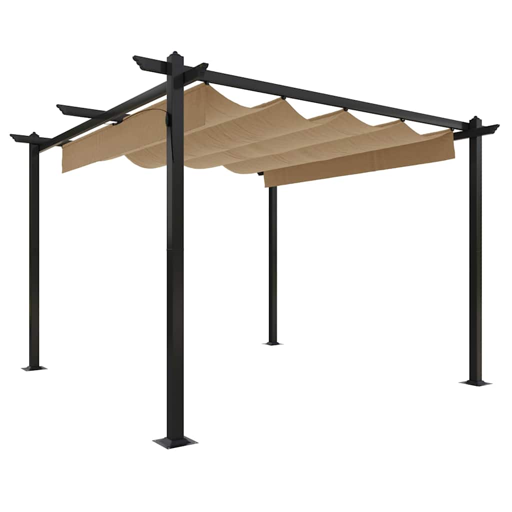 Varjualune eemaldatava katusega, 3 x 3 m, pruunikashall