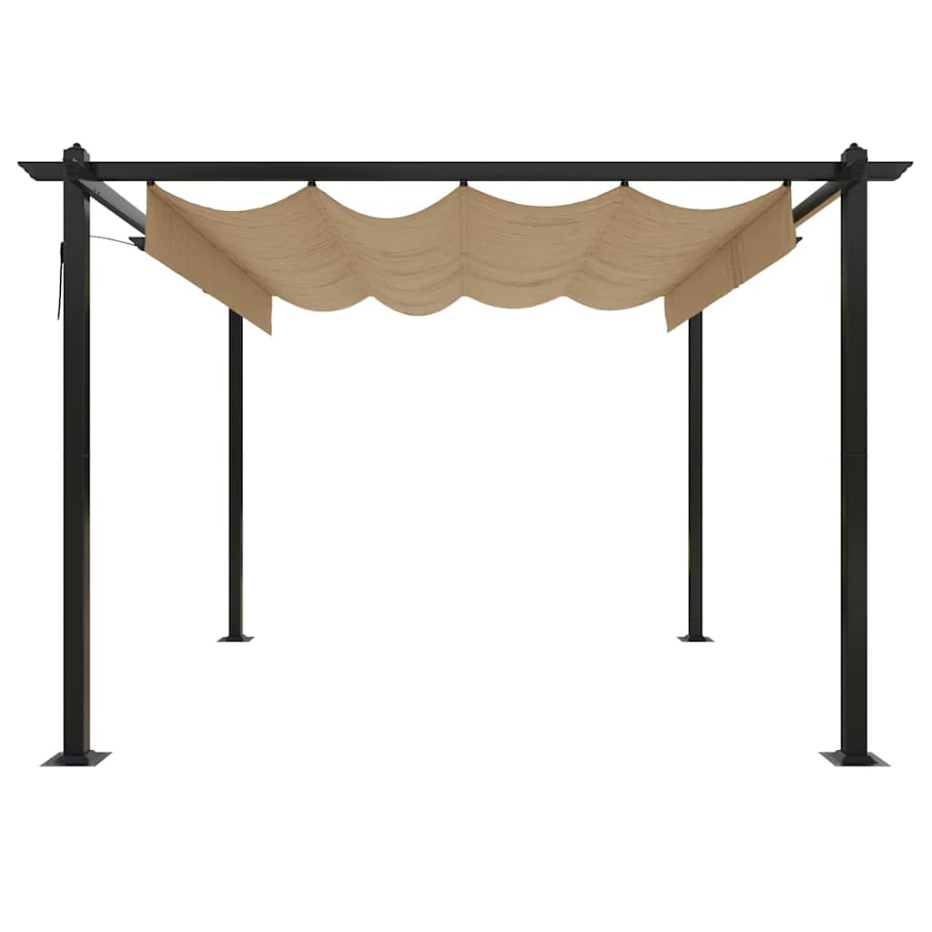 Varjualune eemaldatava katusega, 3 x 3 m, pruunikashall