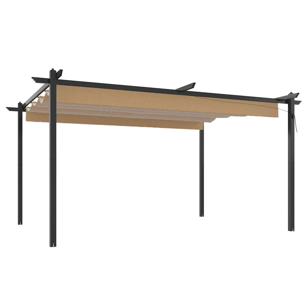 Varjualune eemaldatava katusega, 4 x 3 m, pruunikashall