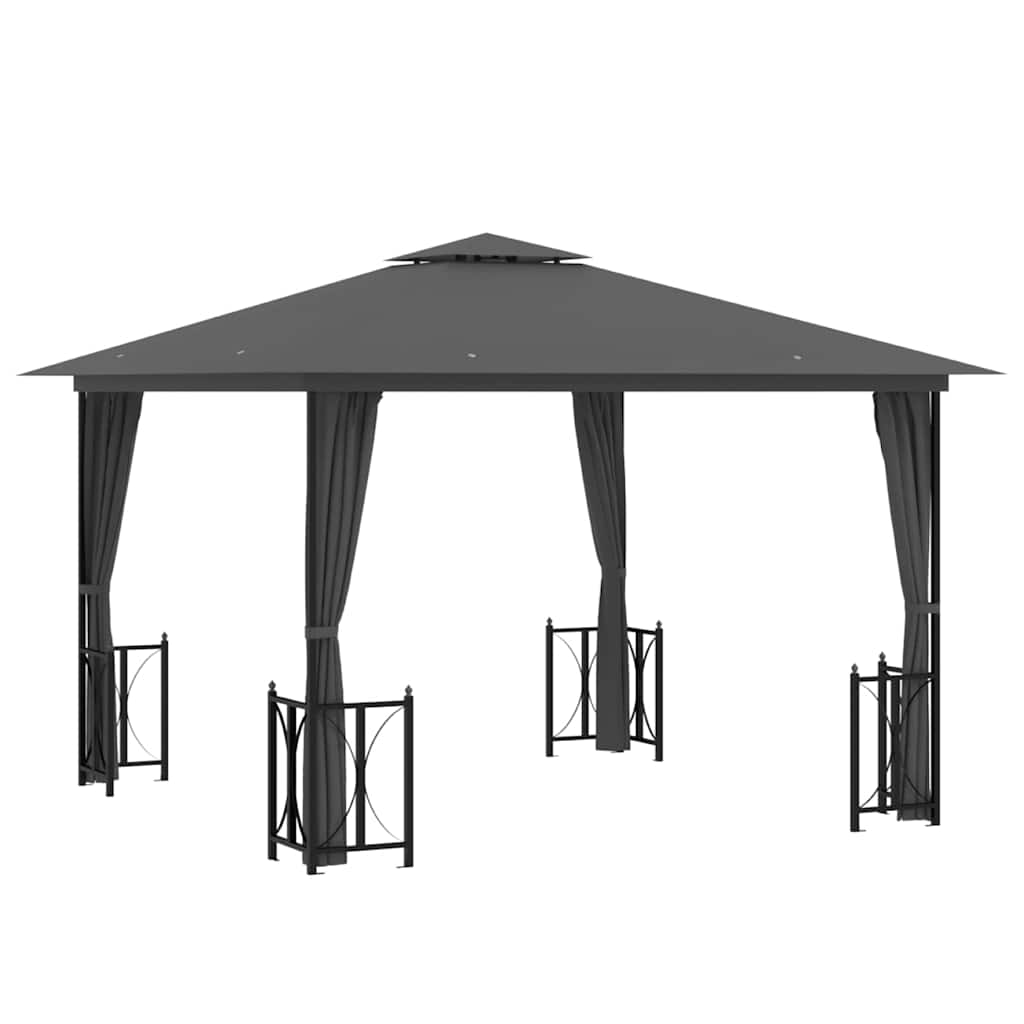 Varjualune külgseinte ja kahekordse katusega, 3 x 3 m