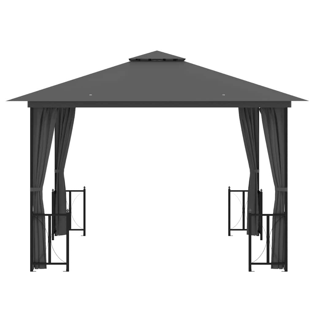 Varjualune külgseinte ja kahekordse katusega, 3 x 3 m