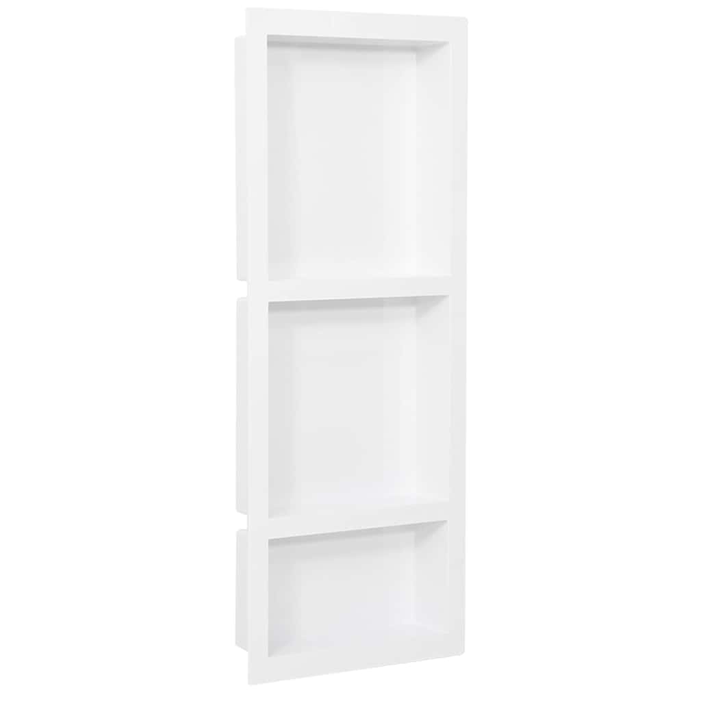 Dušinišš 3 sektsiooniga, kõrgläikega valge, 41 x 99 x 9 cm