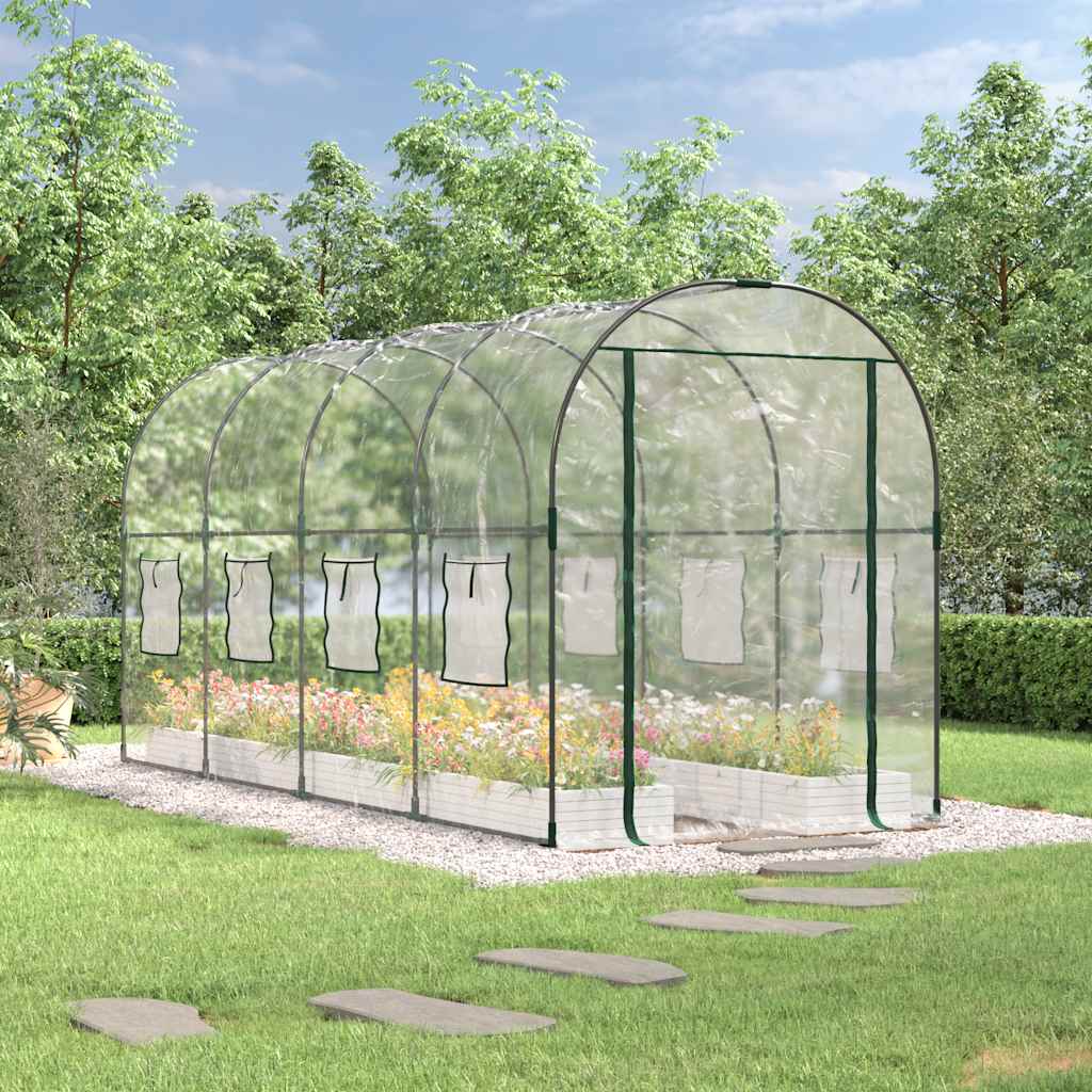 Kasvuhoone, läbipaistev, 160x400x190 cm, PVC ja teras