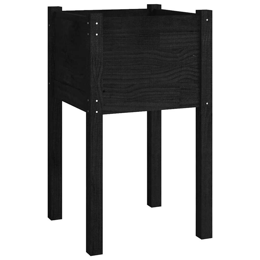Aia taimekast 2 tk, must, 40 x 40 x 70 cm, toekas männipuit