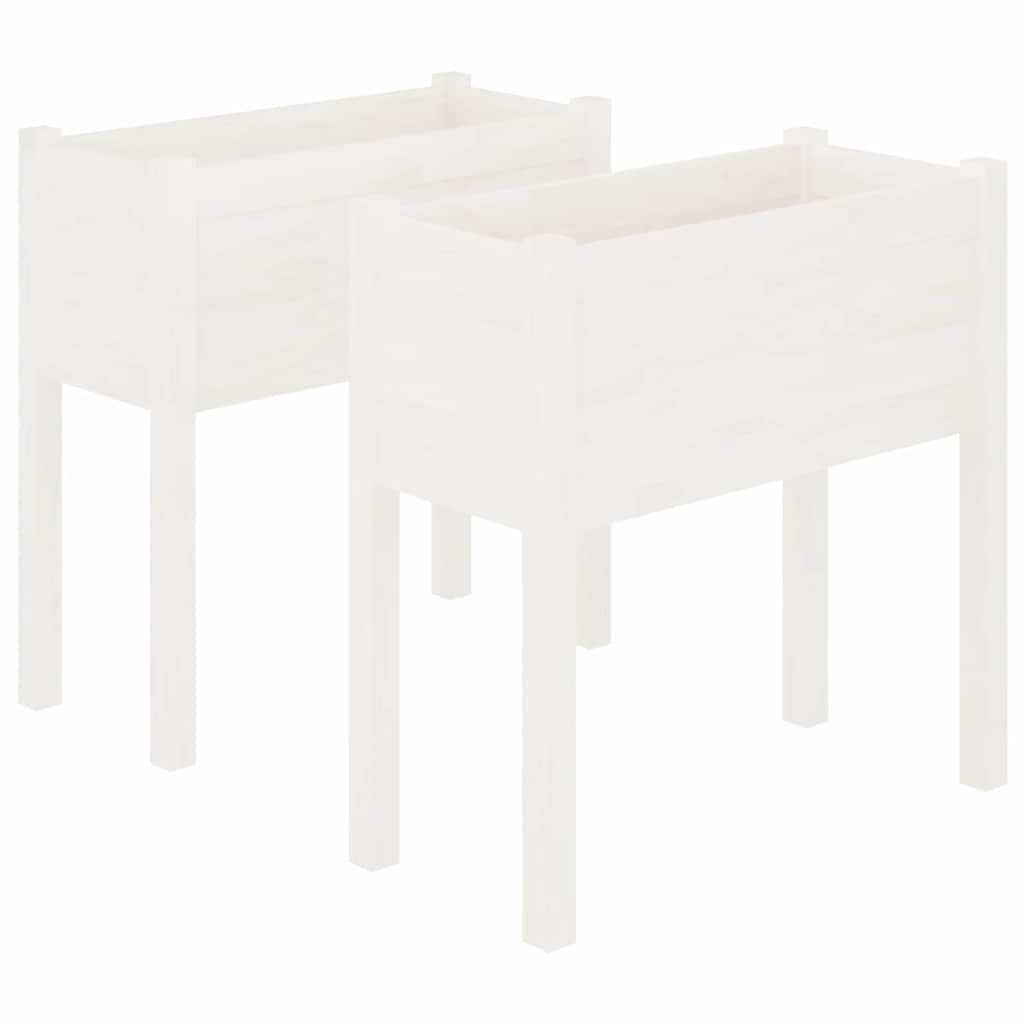 Aia taimekast, 2 tk, valge 70x31x70 cm, toekas männipuit
