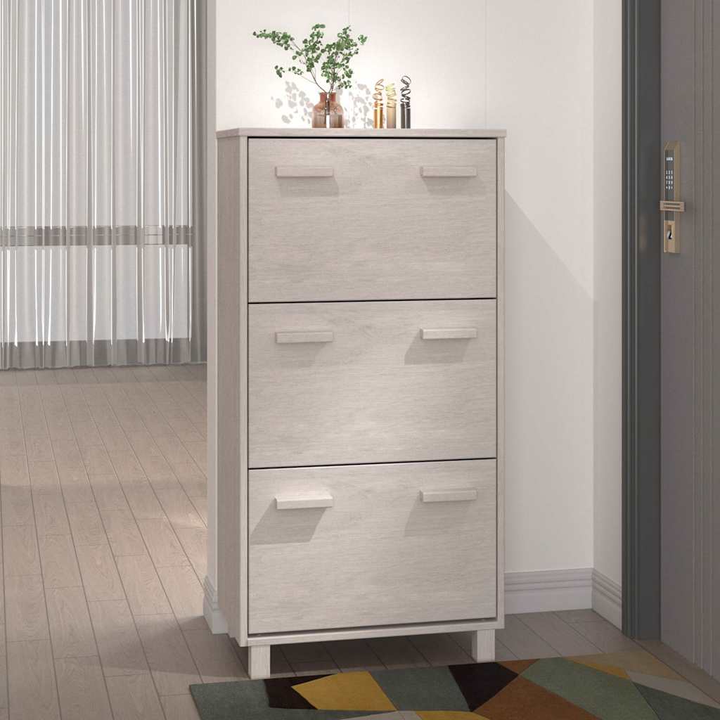 Kingakapp "HAMAR", valge, 59,5x35x117 cm, männipuit