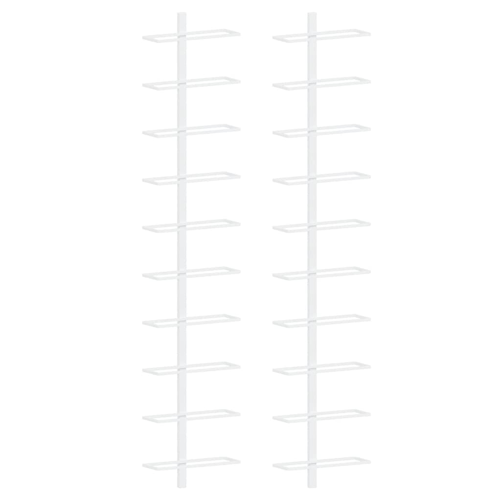 Seinale kinnitatav veiniriiul 10 pudelile 2 tk, valge, metall