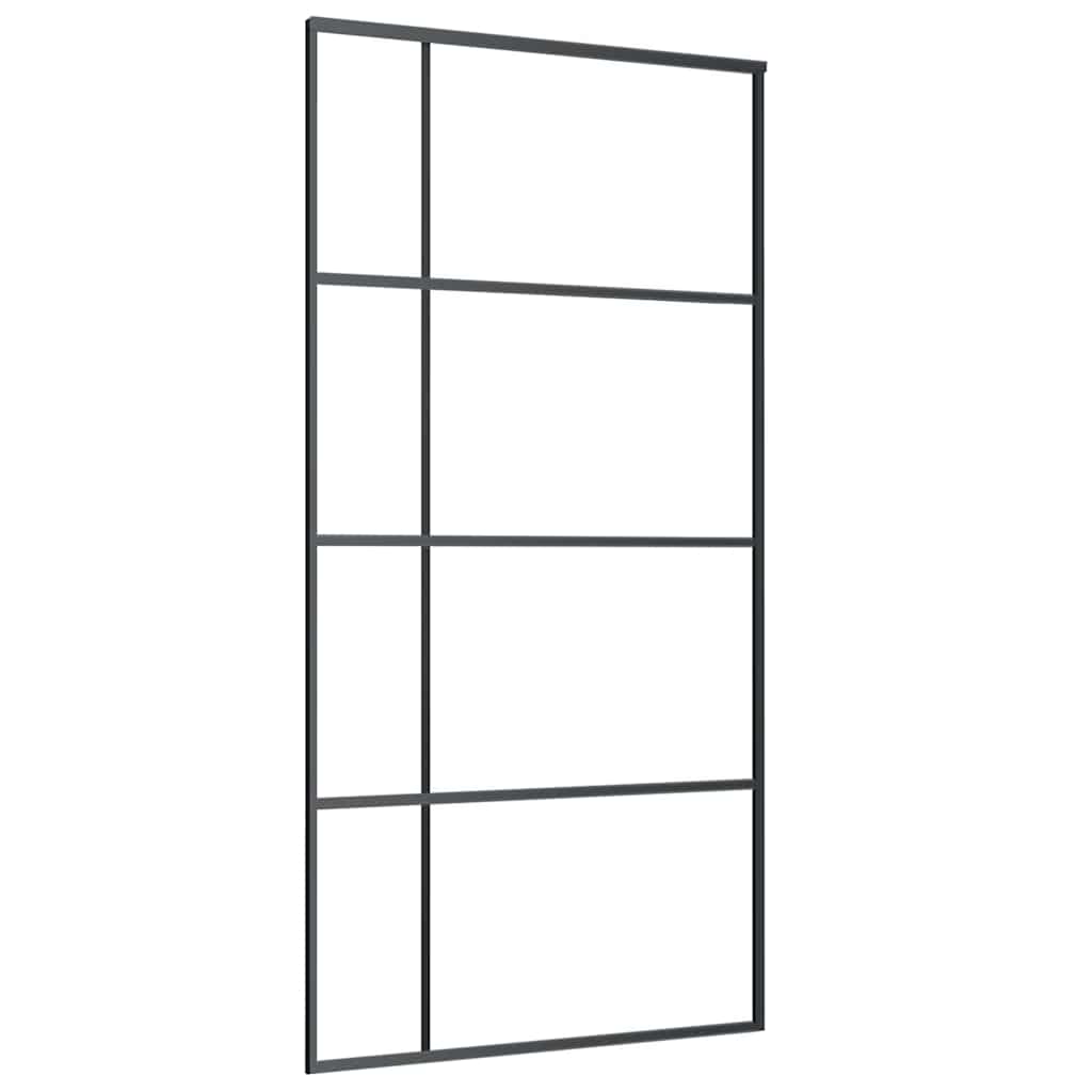 Liuguks, ESG-klaas ja alumiinium, 102,5 x 205 cm, must