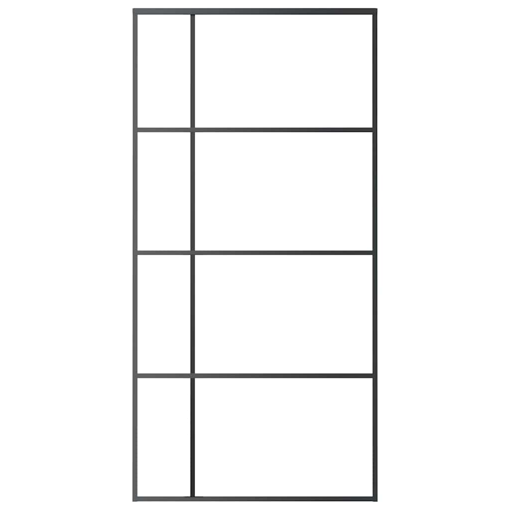 Liuguks, ESG-klaas ja alumiinium, 102,5 x 205 cm, must
