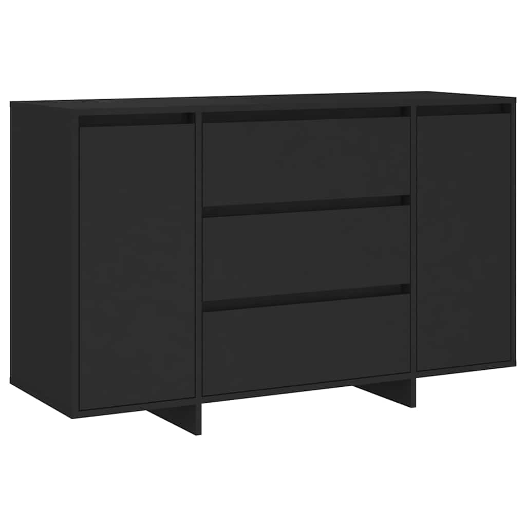 Puhvetkapp 3 sahtliga, must, 120 x 41 x 75 cm, tehispuit