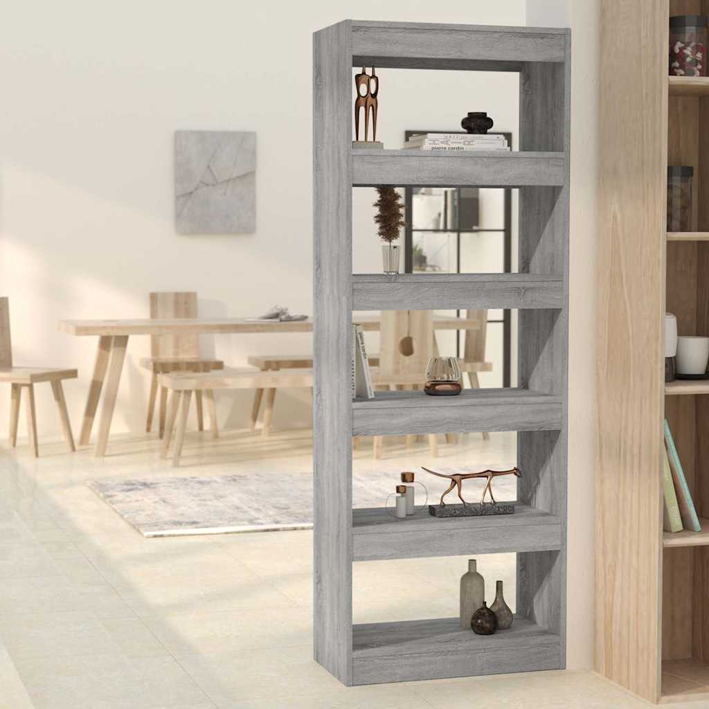 Raamatukapp, hall Sonoma tamm, 60x30x166 cm, tehispuit